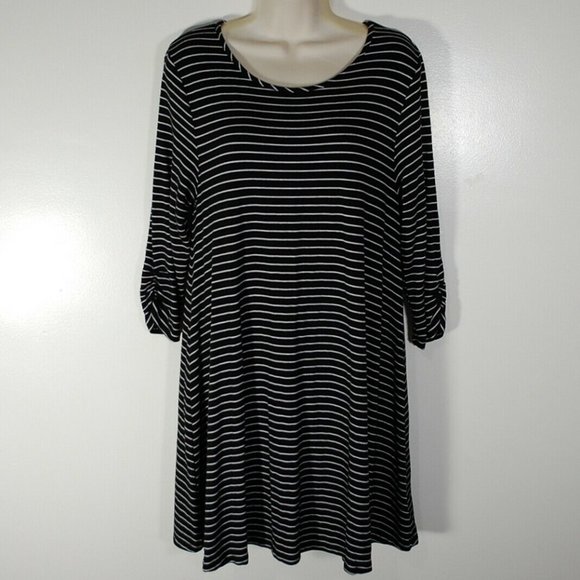 Garnet Hill Striped French Terry A-line Tunic - Picture 2 of 5